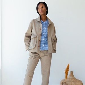 Caron Callahan Clyfford Jacket in Khaki Twill Size S